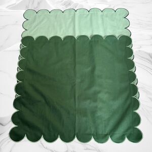 MONDAY MOOSE Scalloped Edge Throw Pillow Covers 2 Pk,18x18 Green Soft Velvet
